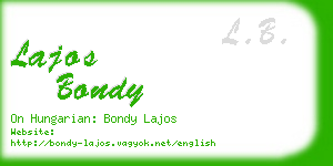 lajos bondy business card